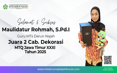 Membanggakan, Guru MTs Darun Najah Raih Juara 2 MTQ Jawa Timur Cabang Dekorasi